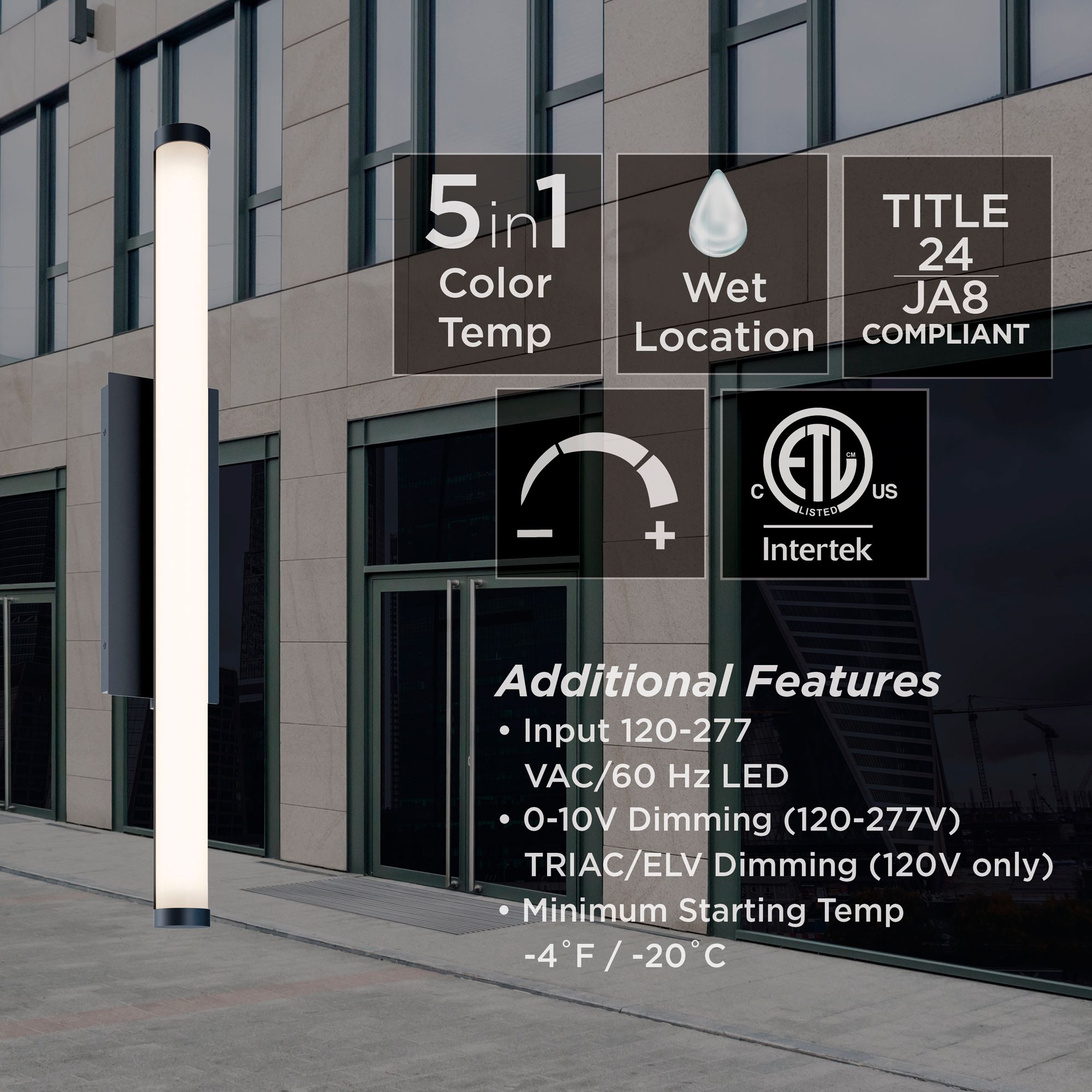 Image 6 Path 36" High Black LED Outdoor Sconce with Frosted White Acrylic Shade more views