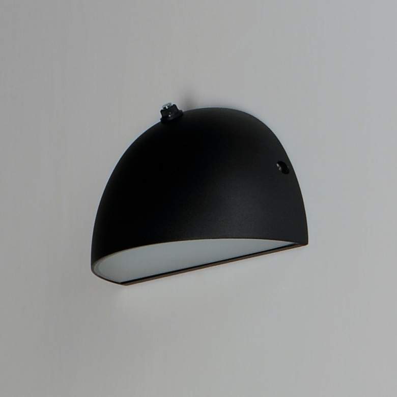 Image 1 Pathfinder 4 1/2"H Black LED Outdoor Wall Light w/ Photocell