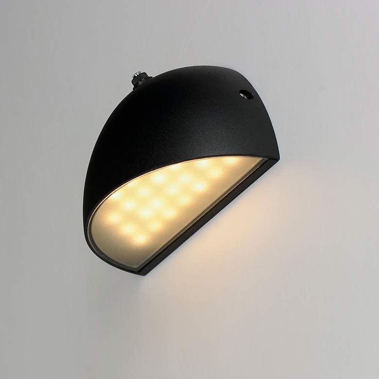 Image 4 Pathfinder 4 1/2"H Black LED Outdoor Wall Light w/ Photocell more views