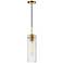 Patia 5" Wide Aged Brass Cylinder Mini Pendant