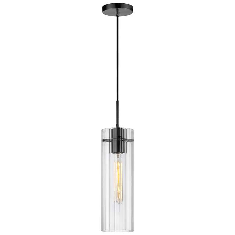 Image 1 Patia 5" Wide Matte Black Pendant