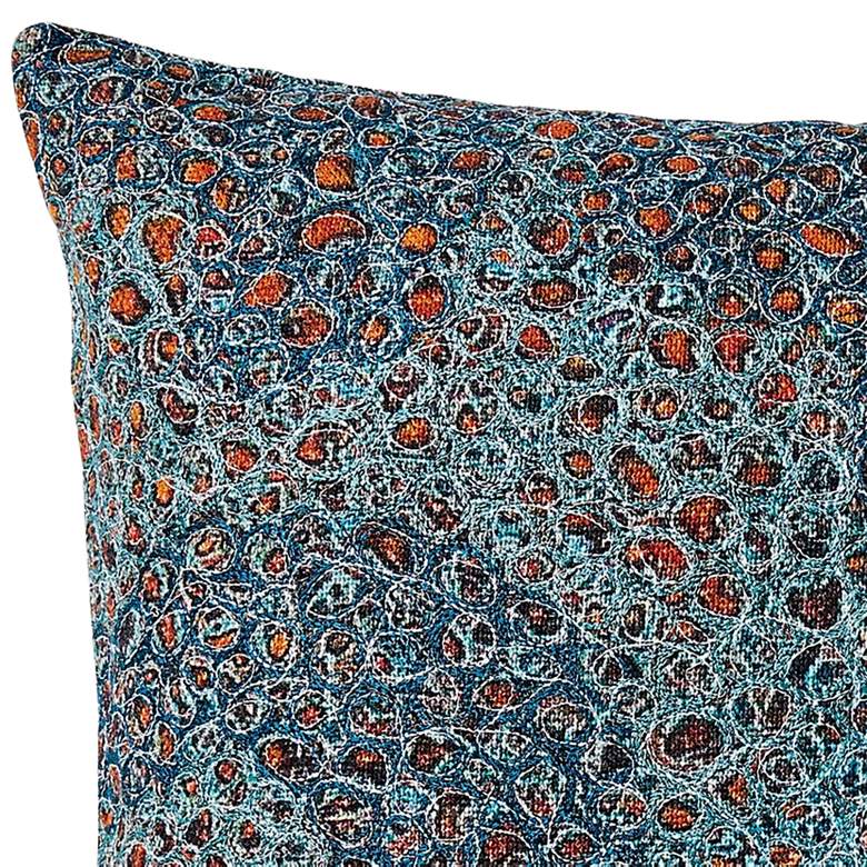 Image 3 Patina Blue and Orange 20 inch Square Decorative Throw Pillow more views
