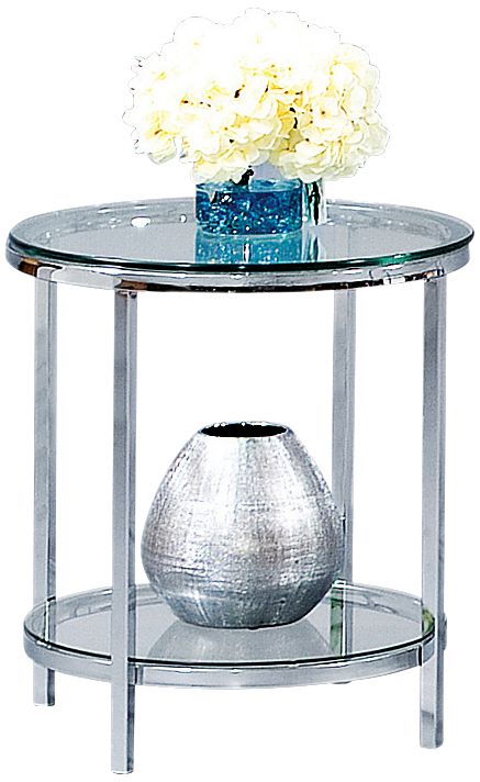 Round glass deals end tables