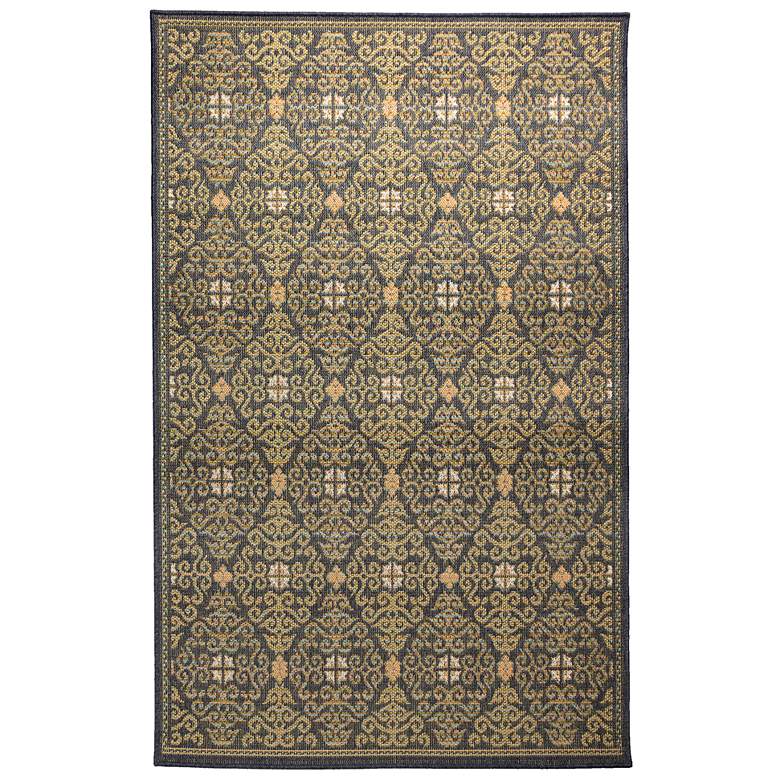 Image 1 Patio Suzani Diamonds 606494 4'10"x7'6" Navy Outdoor Rug