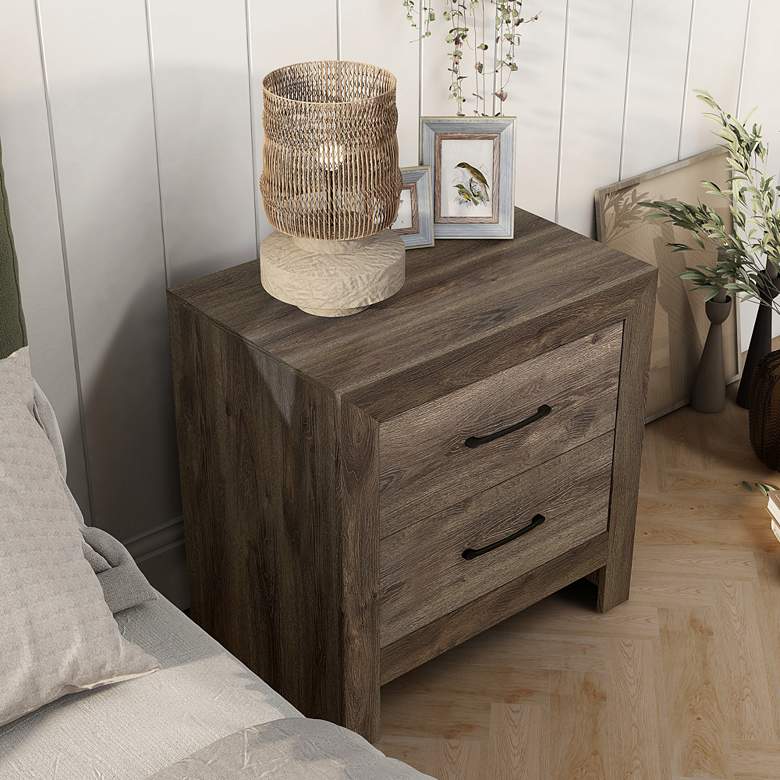 Image 1 Patmore 23 3/4 inch Wide Natural Tone 2-Drawer Rustic Nightstand