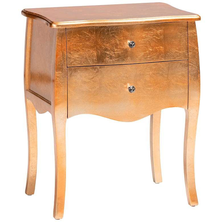 Image 2 Patrice 22 3/4" Wide Gold Wood 2-Drawer Nightstand