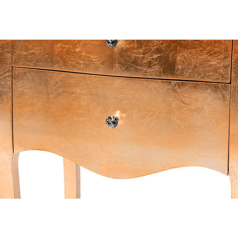 Image 3 Patrice 22 3/4" Wide Gold Wood 2-Drawer Nightstand more views