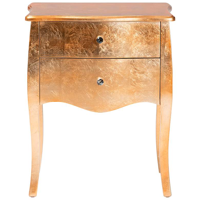 Image 6 Patrice 22 3/4" Wide Gold Wood 2-Drawer Nightstand more views