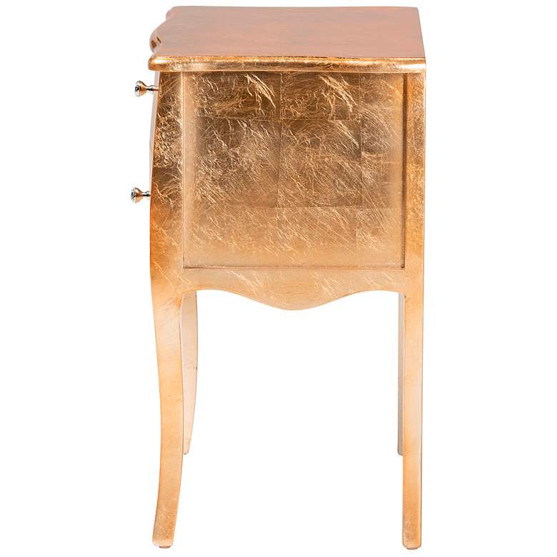 Image 7 Patrice 22 3/4" Wide Gold Wood 2-Drawer Nightstand more views