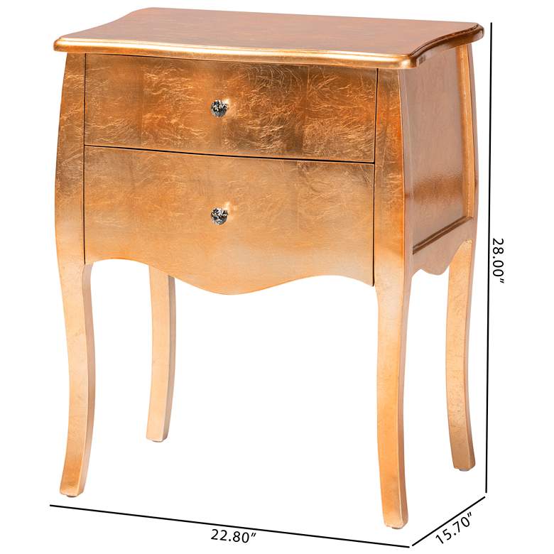 Image 7 Patrice 22 3/4" Wide Gold Wood Traditional Nightstands Set of 2 more views