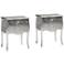 Patrice 22 3/4" Wide Silver Wood Traditional Nightstands Set of 2