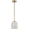 Patrice 7" Wide Aged Brass Finish Pendant w/ Alabaster Shade
