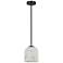 Patrice 7" Wide Matte Black Finish Pendant w/ Alabaster Shade
