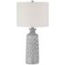 Patrick Gray and White Wash Ceramic Table Lamp With USB Dimmer