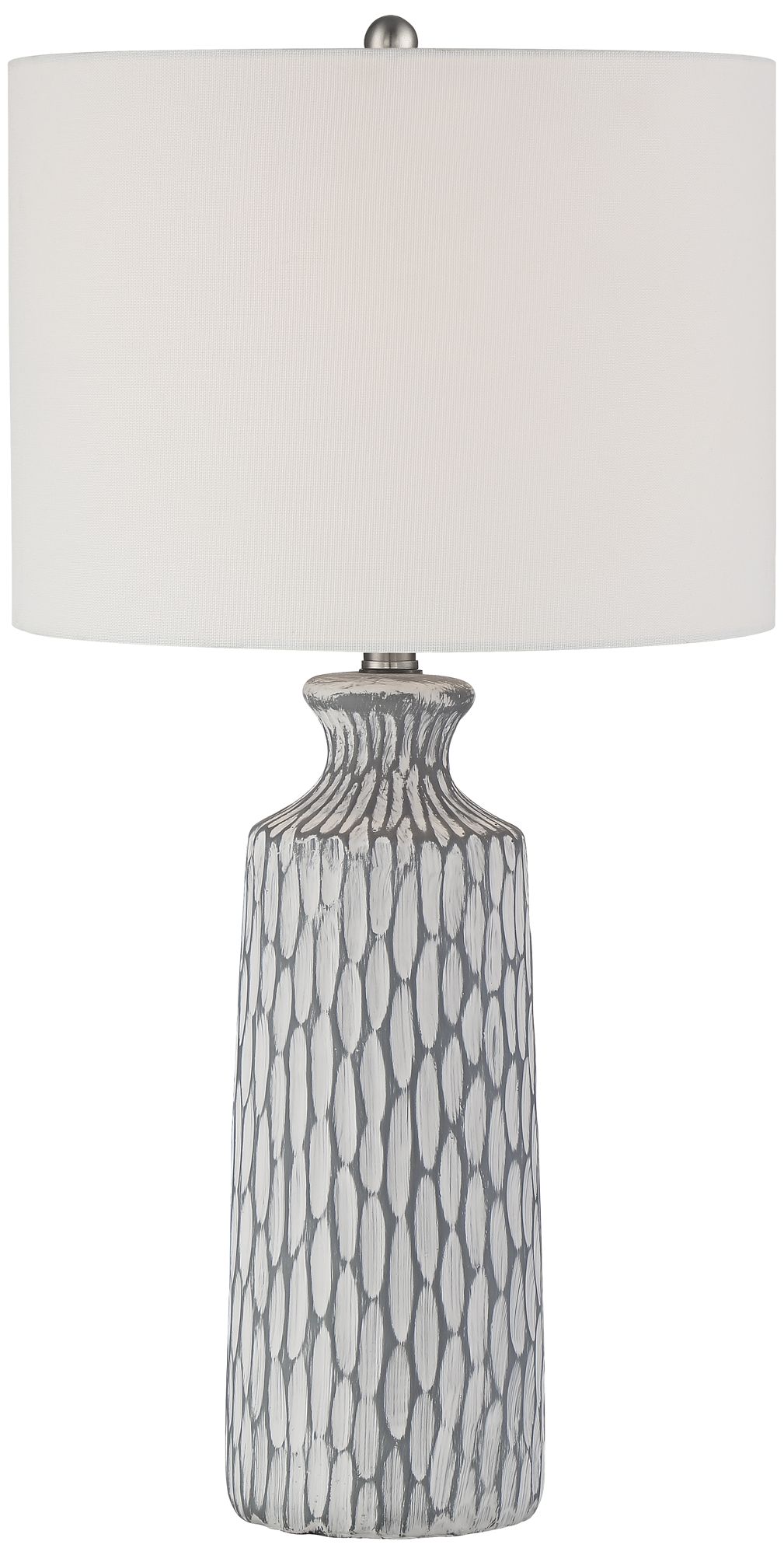 white and gray table lamp