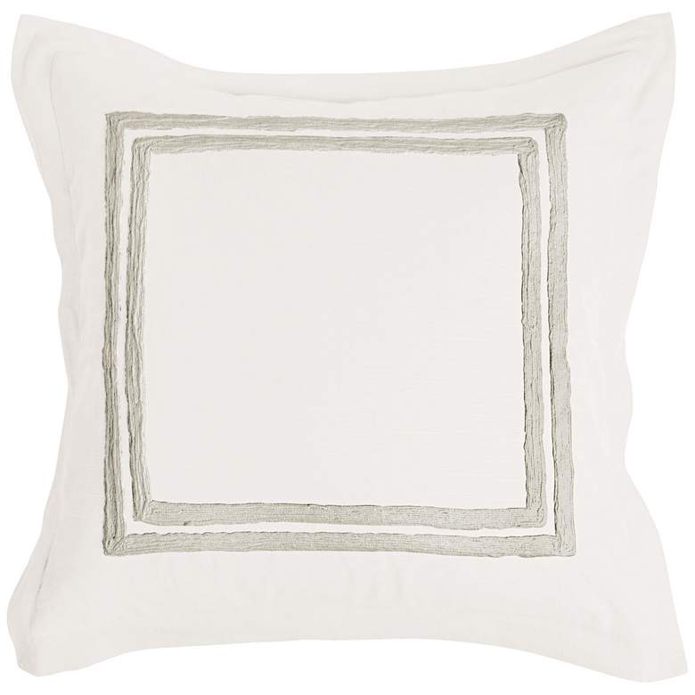 Image 1 Patrina Ivory Hand-Embroidered Cotton Euro Pillow Sham