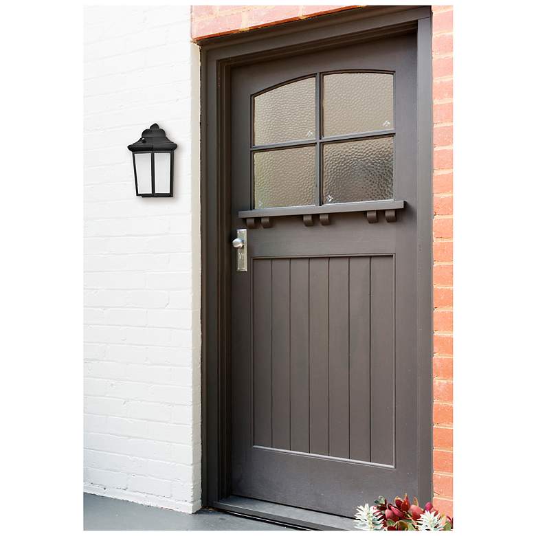 Image 2 Patriot - Outdoor Light Fixture - Black Finish - White Glass Shade more views