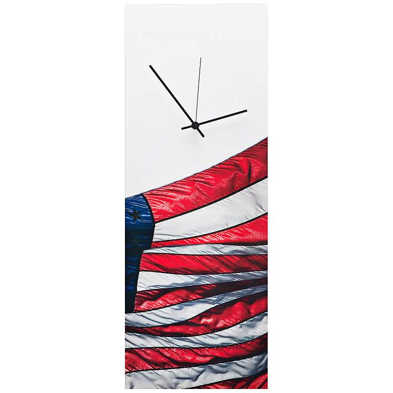 Image 1 Patriotic 22" High US American Flag Wall Clock