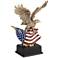 Patriotic Eagle with American Flag 10" High Sculpture