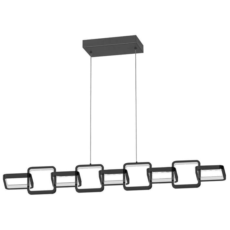 Image 1 Patsy 43.25"W Matte Black 59W LED Horizontal Pendant w/ White Diffuser