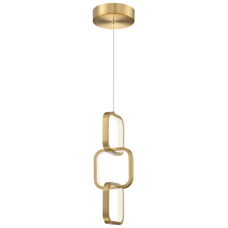 Image 1 Patsy 5.5 inch Wide Aged Brass 20W LED Pendant