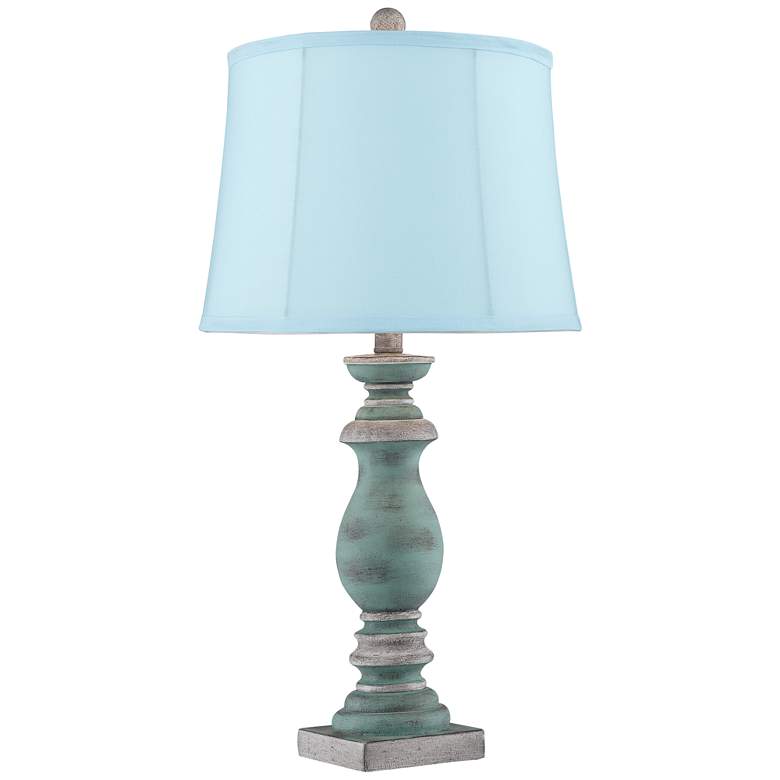 Patsy Blue-Gray Rustic Table Lamps with Soft Blue Shades Set of 2 more views
