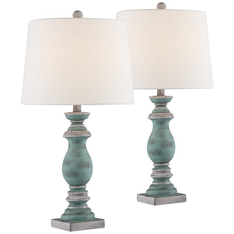 Image 2 Patsy Blue-Gray Table Lamps Set of 2 with Smart Sockets