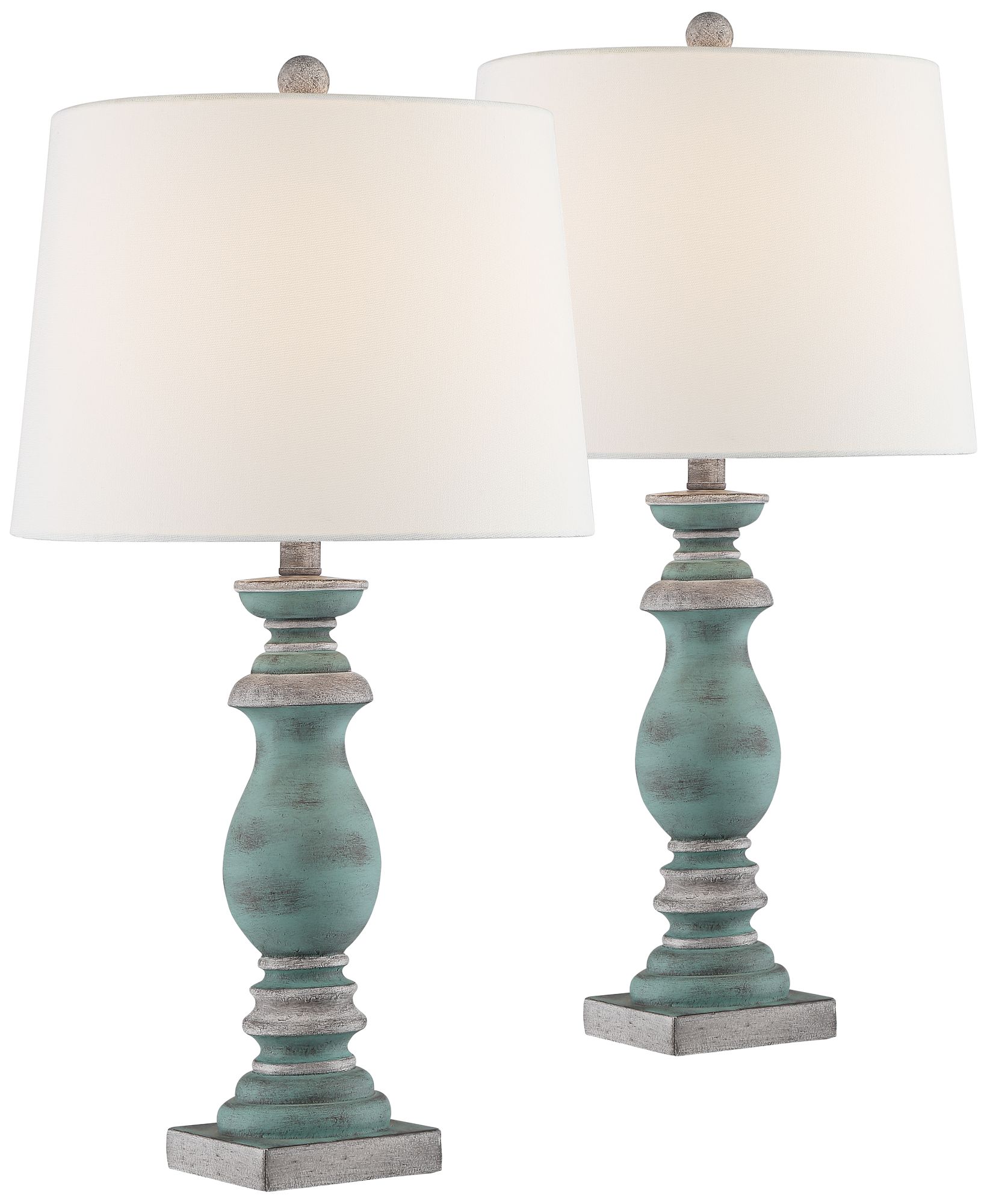 blue and gray table lamps