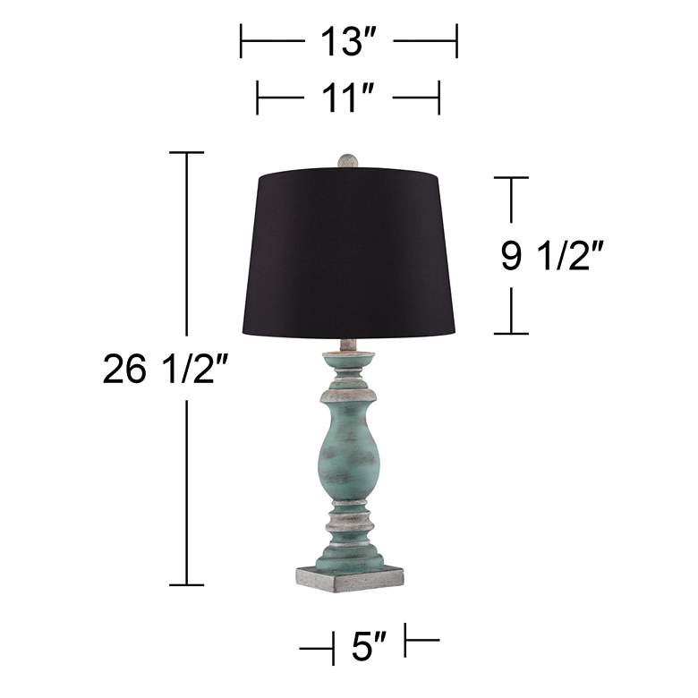 Image 7 Patsy Blue-Gray Washed Black Shade Table Lamps Set of 2 more views