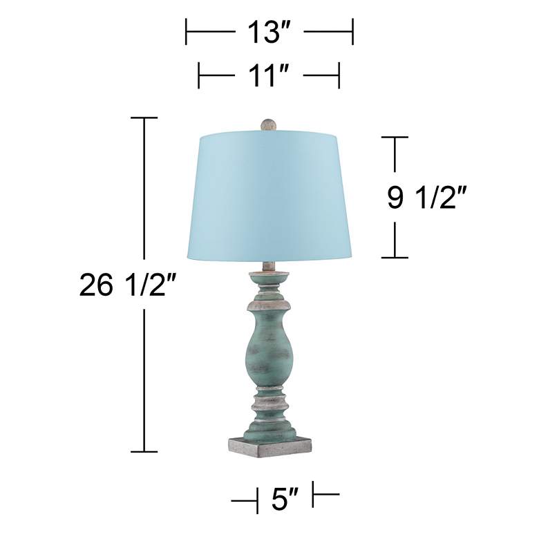 Image 7 Patsy Blue-Gray Washed Blue Hardback Table Lamps Set of 2 more views