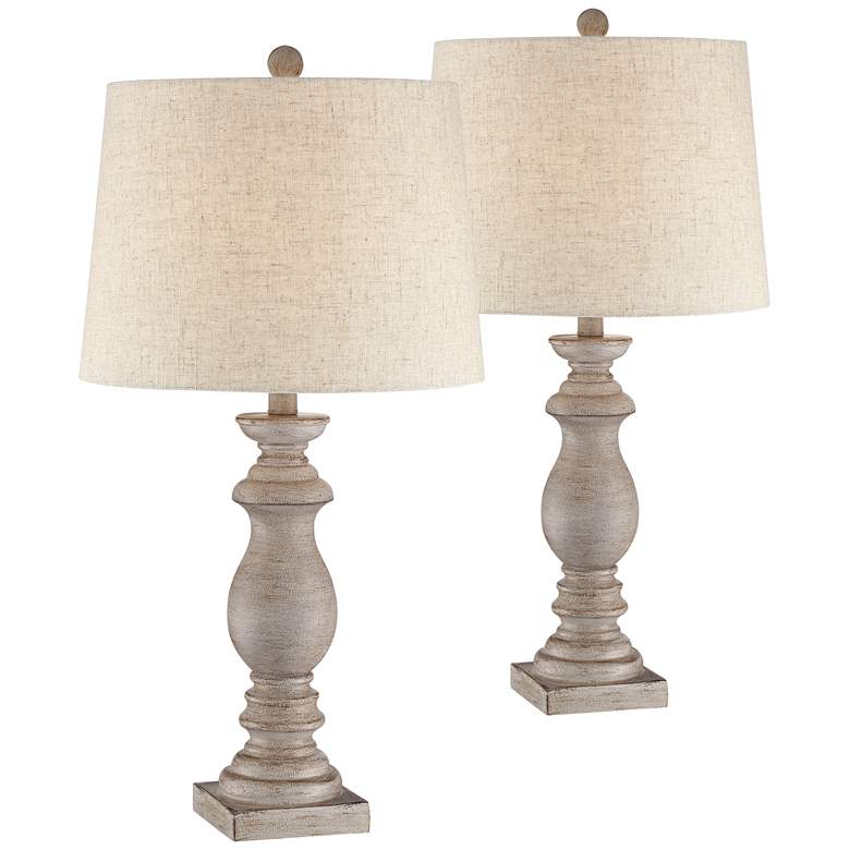 Image 2 Patsy White-Washed Table Lamps Set of 2 with Smart Sockets