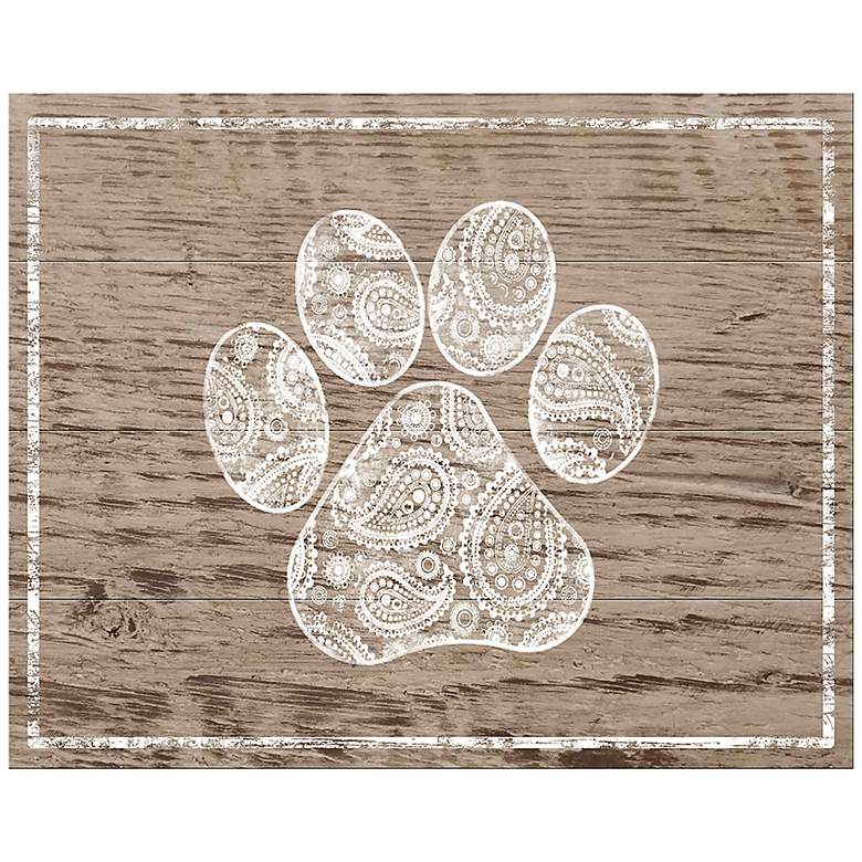 Image 1 Patterned Paw Prints II 10 inch Wide Framed Wall Art