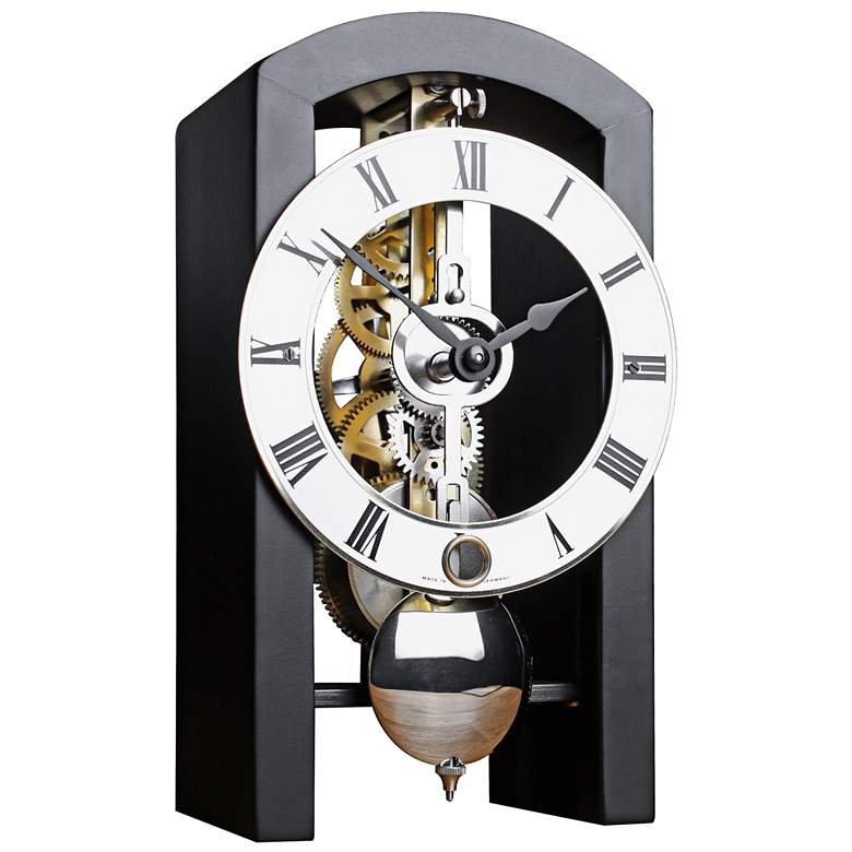 Image 1 Patterson 7" High Black Finish Pendulum Table Clock