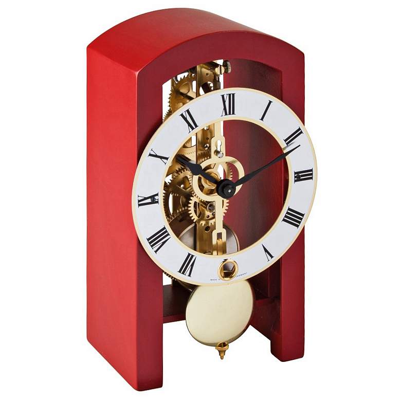 Image 1 Patterson 7" High Red Finish Pendulum Table Clock