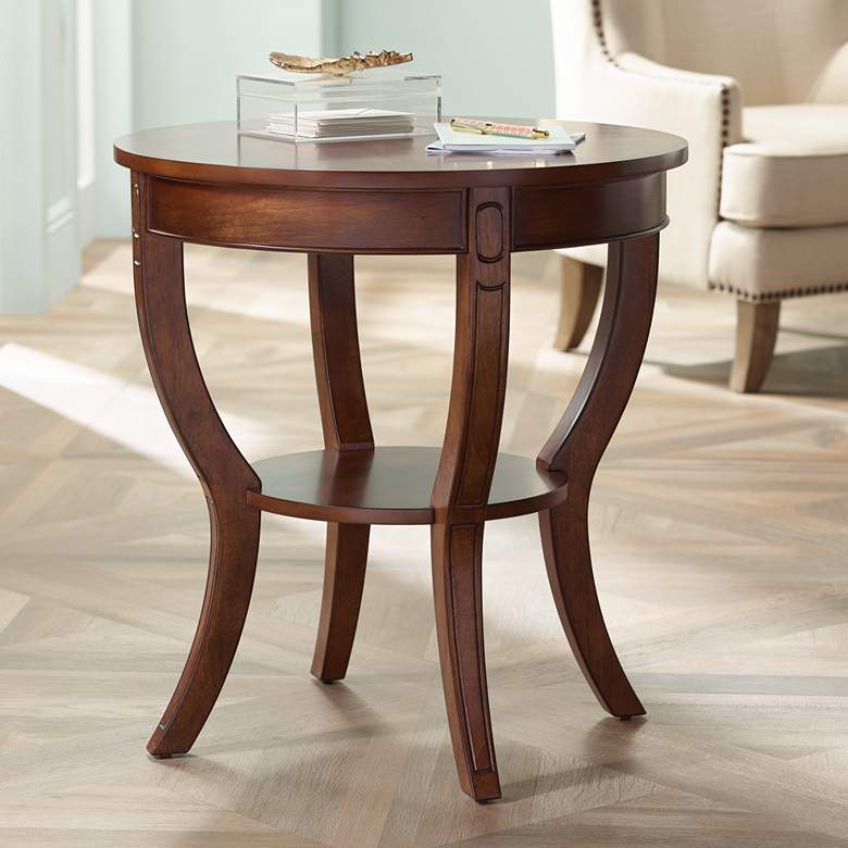 Image 1 Patterson Americana Cherry Round Wood End Table