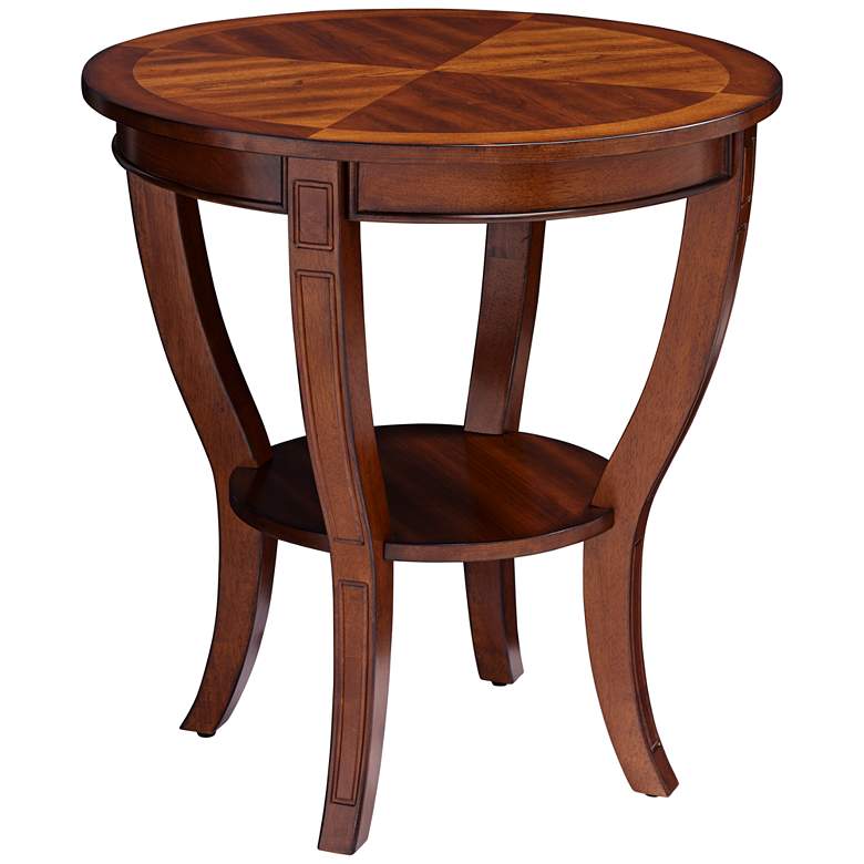Image 2 Patterson II Americana 26" Wide Cherry Wood Round End Table