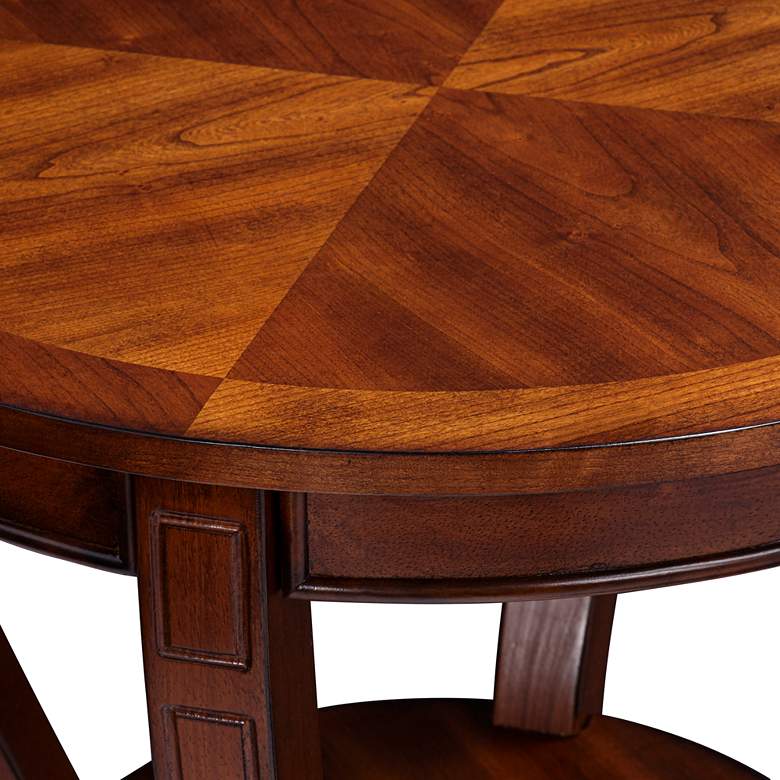 Image 4 Patterson II Americana 26" Wide Cherry Wood Round End Table more views