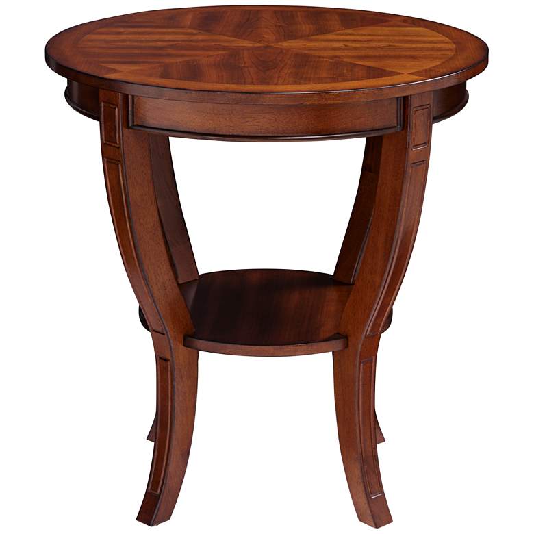 Patterson II Americana 26&quot; Wide Cherry Wood Round End Table more views