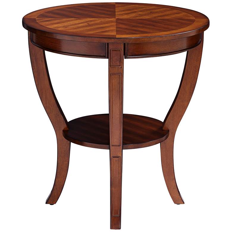 Image 7 Patterson II Americana 26" Wide Cherry Wood Round End Table more views