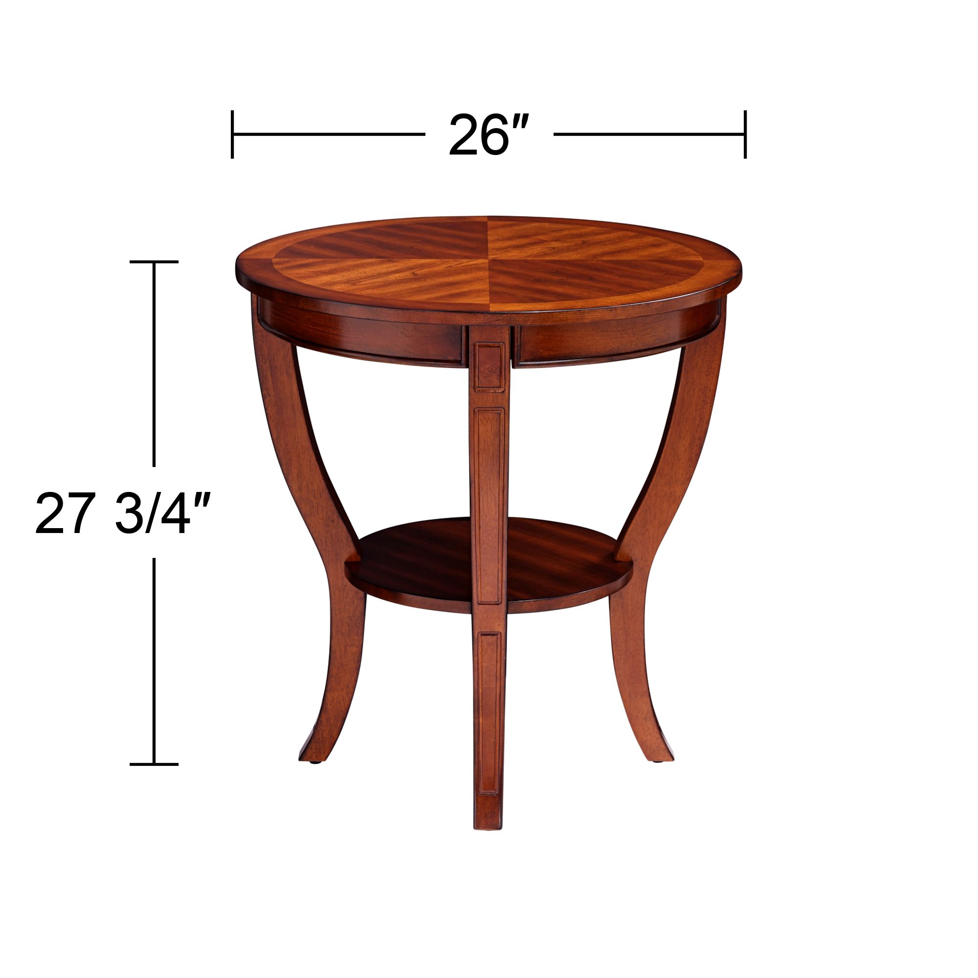 Patterson II Americana 26" Wide Cherry Wood Round End Table