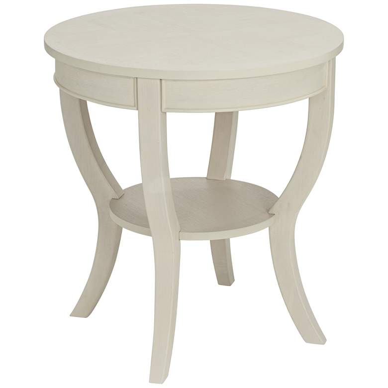Image 1 Patterson White Wash Round Wood End Table