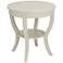 Patterson White Wash Round Wood End Table