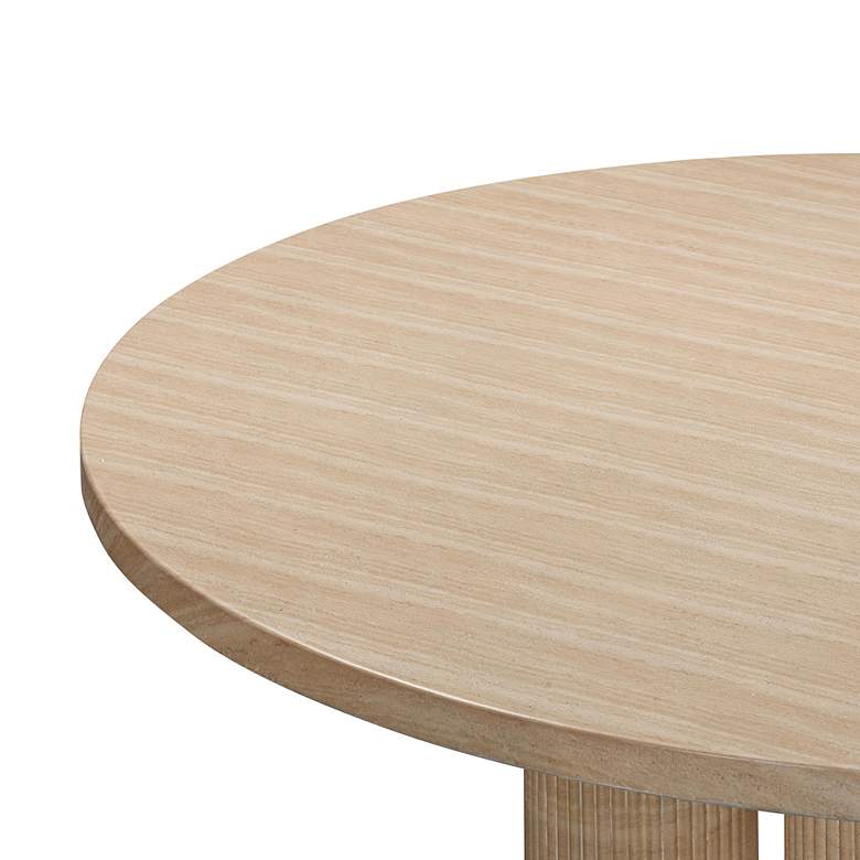 Image 3 Patti 55 inchW Faux Travertine Round Indoor/Outdoor Dining Table more views