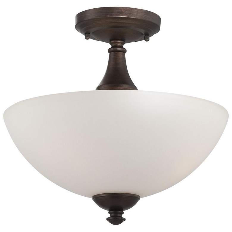 Image 1 Patton 13" Wide Prairie Bronze Bowl Ceiling Light