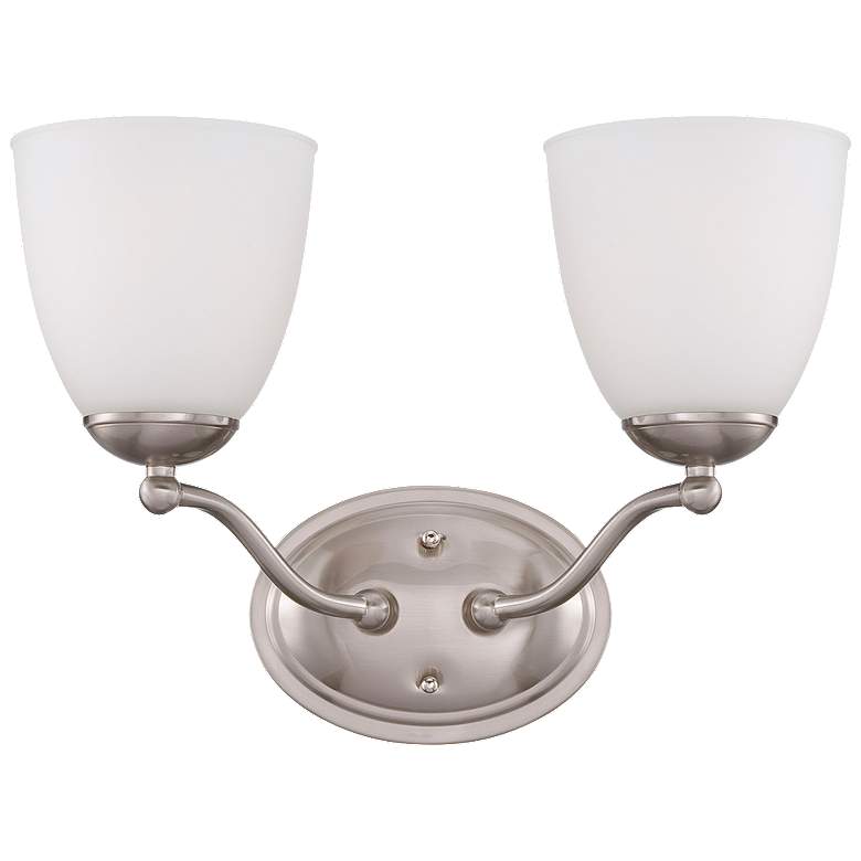 Image 1 Patton; 2 Light; Vanity Fixture with Frosted Glass