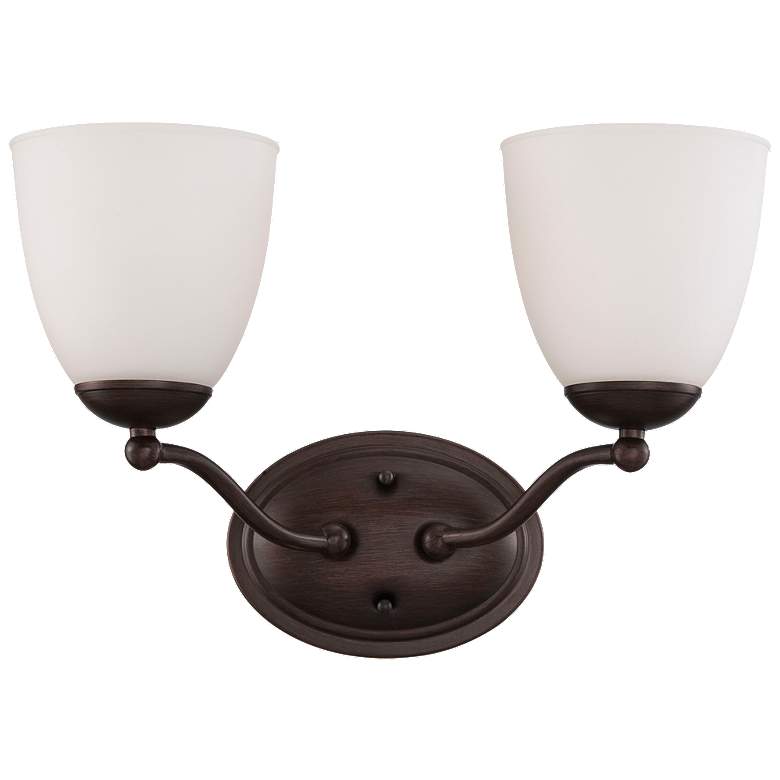 Image 1 Patton; 2 Light; Vanity Fixture with Frosted Glass