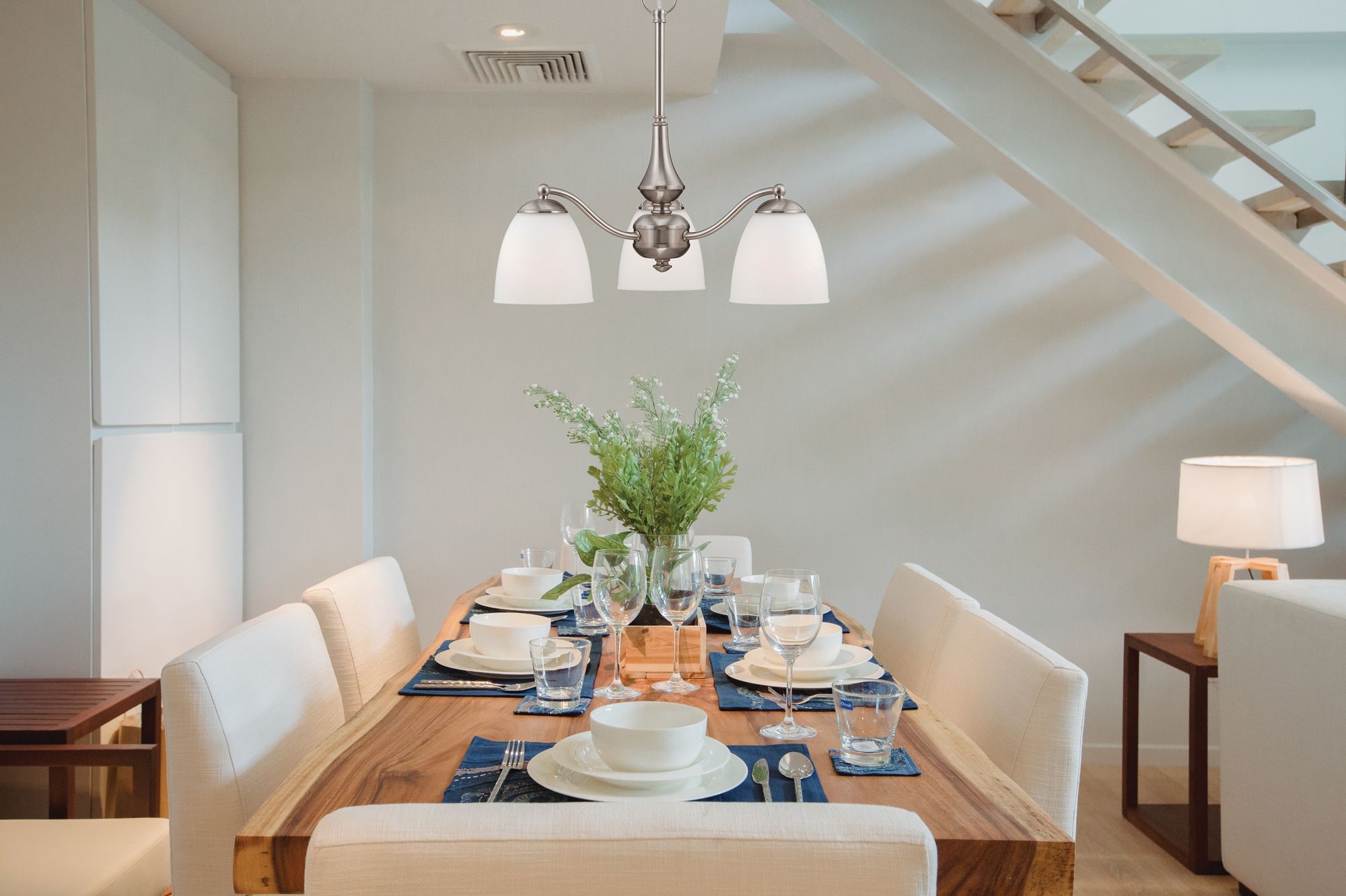 Image 2 Patton; 3 Light; Chandelier (Arms Down) with Frosted Glass more views