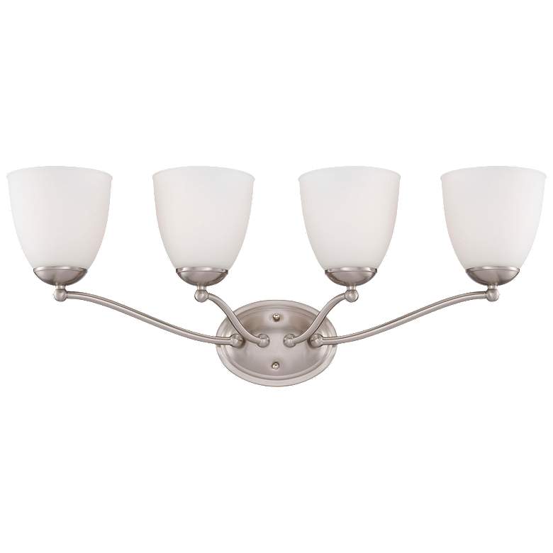 Image 1 Patton; 4 Light; Vanity Fixture with Frosted Glass