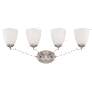 Patton; 4 Light; Vanity Fixture with Frosted Glass