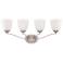 Patton; 4 Light; Vanity Fixture with Frosted Glass